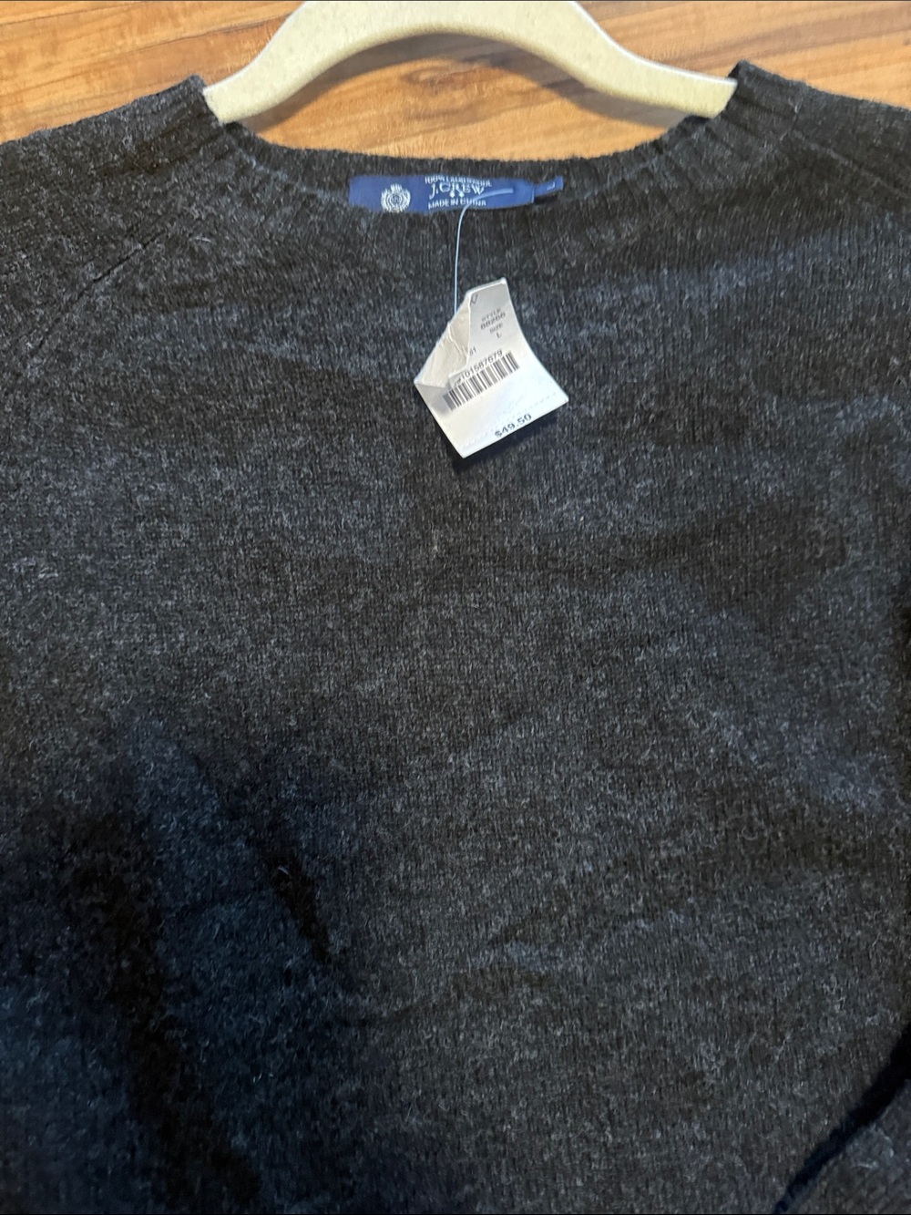J. Crew Men’s Charcoal Crewneck Sweater